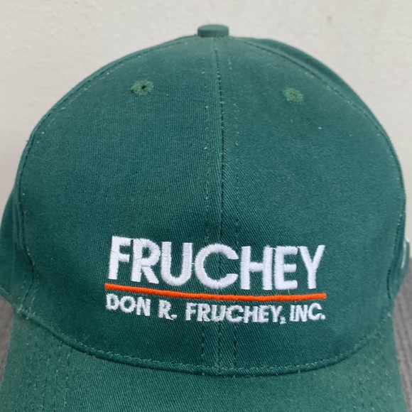 Vintage Fruchey Baseball Hat Mens Adjustable Green Strapback Cap Made in America - Picture 3 of 12